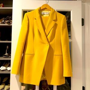 Zara Yellow Suit Blazer Size Small and Pants Size Small